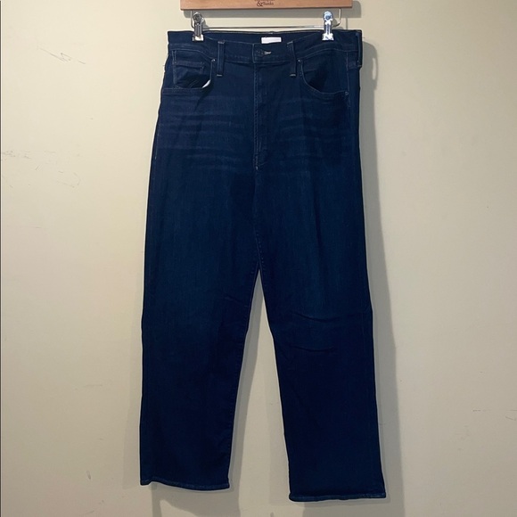 Women MOTHER The Rambler Zip Ankle Wide Straight Leg Jeans Wash Animal Instinct - Picture 2 of 9